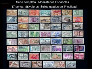Sellos Monasterios colección completa usados