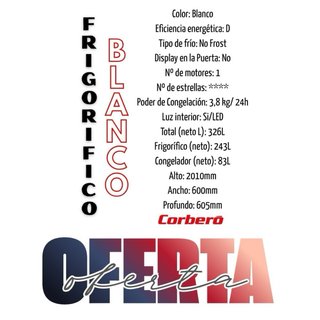 Frigorifico Corberó 201*60cm OFERTA