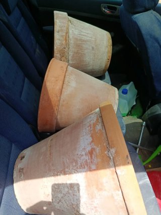 3 Macetas de Barro Antiguas Grandes