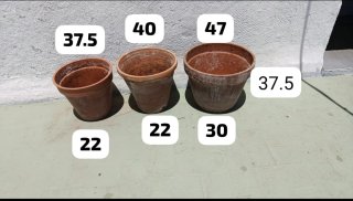 3 Macetas de Barro Antiguas Grandes