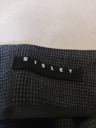 Gonna Sisley grigia micro-quadretti