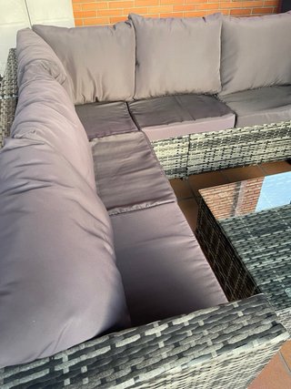 Conjunto Ratan Rinconera Marrón y Gris