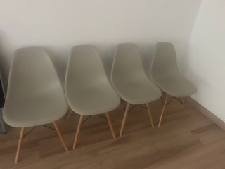 Juego de 4 sillas de comedor beige