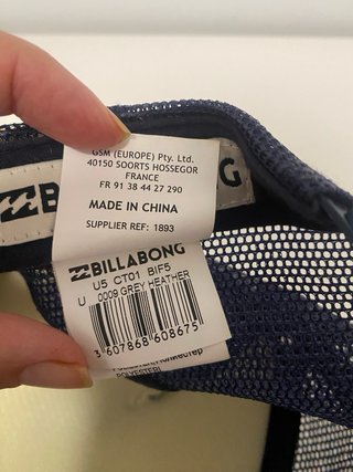 Gorra Trucker Billabong Gris y Azul