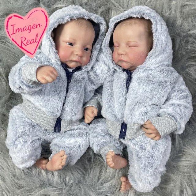 Set bebé reborn silicona muñeca gemelas