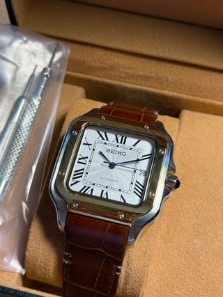 Reloj Seiko Santos Piel Marrón y Dorado