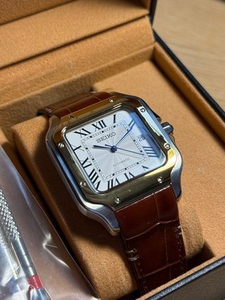 Reloj Seiko Santos Piel Marrón y Dorado