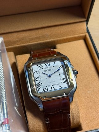 Reloj Seiko Santos Piel Marrón y Dorado
