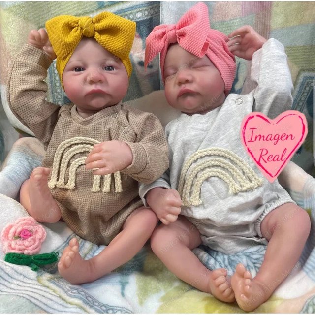 Set bebé reborn silicona muñeca gemelas