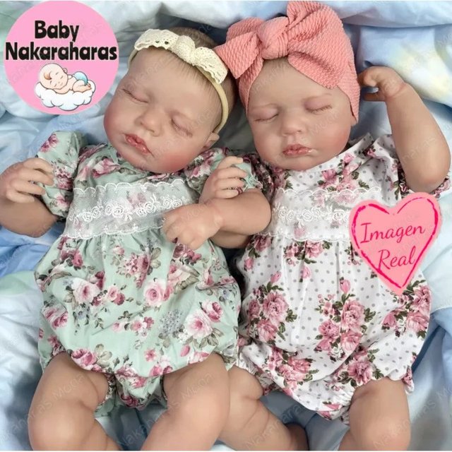 Set bebé reborn silicona muñeca gemelas