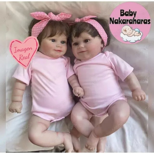 Set Muñecas Reborn Gemelas Silicona