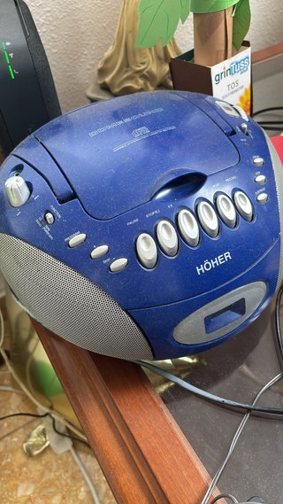 Radio CD Casete HÖHER Vintage Azul/Plata