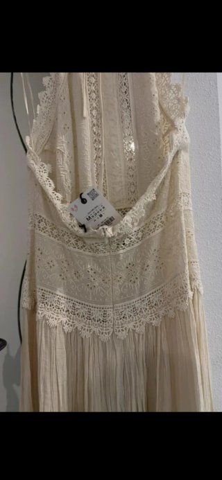 Vestido midi encaje T/M zw colección zara