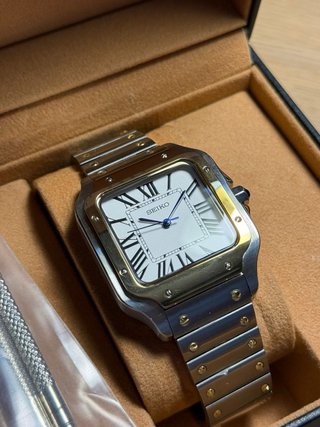 Seiko Mod Santos Plata y Oro