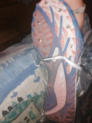 Zapatillas Asics plateadas y azules