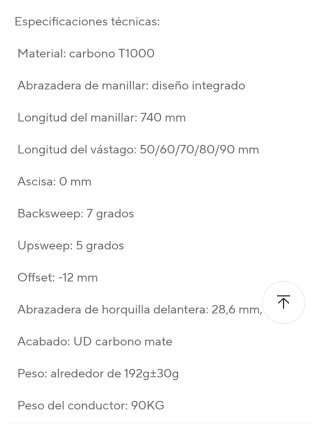 Manillar Carbono MTB