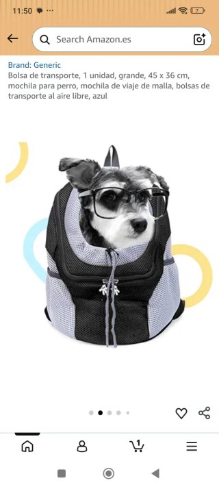 Mochila Transportín Perro Grande Azul