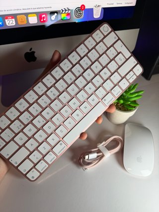 Teclado y Ratón Apple Rosa Español