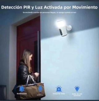 2 Cámaras Vigilancia Foco Solar Wifi 128GB