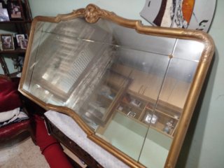 Espejo de pared antiguo dorado