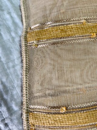 Par de visillos beige a rayas 60x218 cm