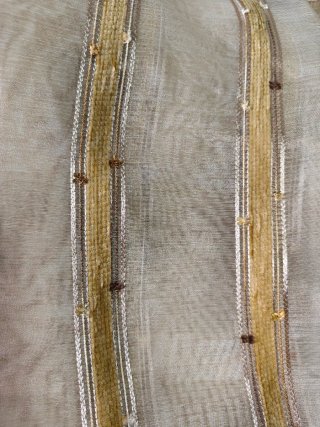 Par de visillos beige a rayas 60x218 cm