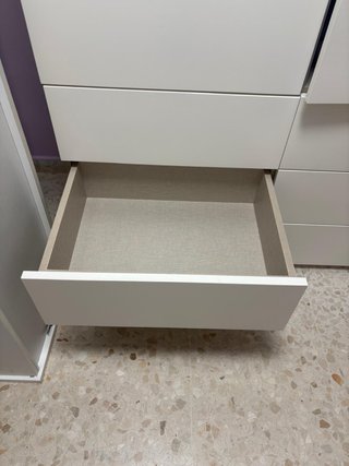 Armario Cajonera Beige/Blanco