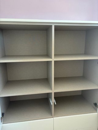 Armario Cajonera Beige/Blanco