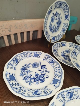 8 Platos Llanos Vintage Porcelana