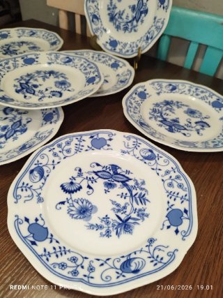 8 Platos Llanos Vintage Porcelana