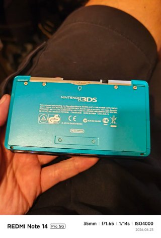 Nintendo 3DS blu acqua+caricatore+pennino