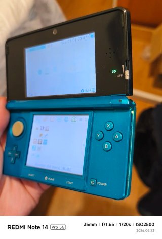 Nintendo 3DS blu acqua+caricatore+pennino
