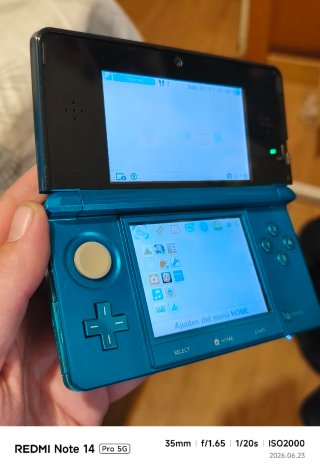 Nintendo 3DS blu acqua+caricatore+pennino