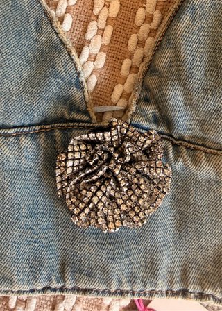 Top Denim Halter Zara x Barbie Y2K