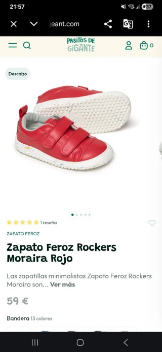 Zapatillas rojas para bebé Talla 26
