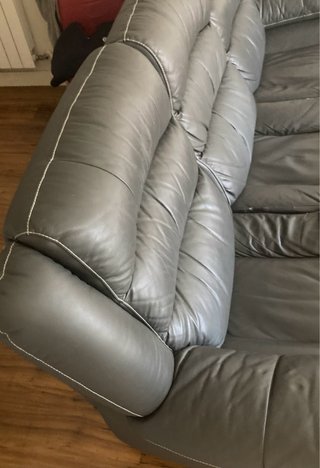 Sofá Eléctrico 3 Plazas Piel Gris
