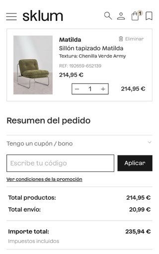Sillón Tapizado Sklum NUEVO