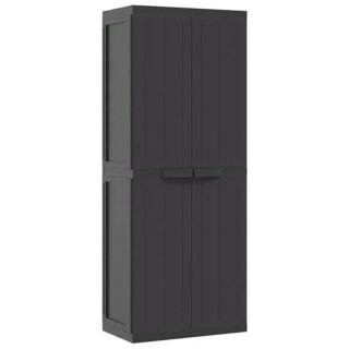 Armario Almacenaje Exterior PP Negro 65x37x165cm
