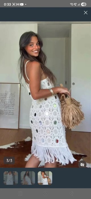 Vestido punto Espejos flecos T/S zara