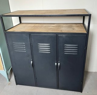 Mueble Bar Industrial Negro y Madera