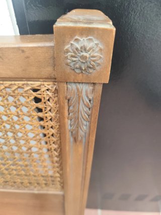 Cabecero de cama madera y ratán