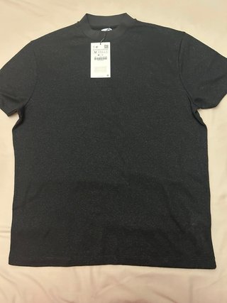 Camiseta negra Zara Hombre t M con brillo NUEVA