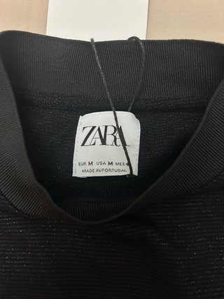 Camiseta negra Zara Hombre t M con brillo NUEVA