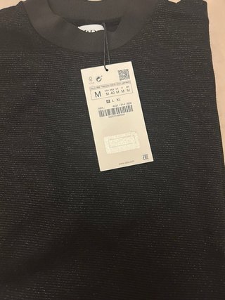 Camiseta negra Zara Hombre t M con brillo NUEVA
