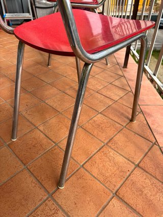 Tavolo e 4 sedie vintage rosse anni 50/60 vintage