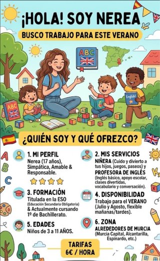 Profesora inglés y niñera