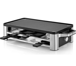 Raclette grill con plancha y sartenes