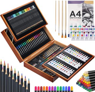 MIAOKE set pintura profesional maletín madera