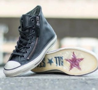 Converse Negro Piel Serpiente Cremallera