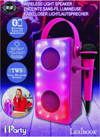 LEXIBOOK altavoz bluetooth luz micrófono rosa